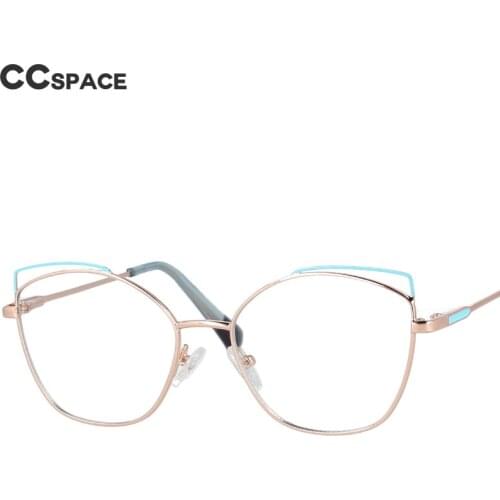 53011 For Ladies Anti Blue Light Metal Optical Glasses Frames Spring Leg Cat Eye Women TR90 Fashion Computer Eyeglasses