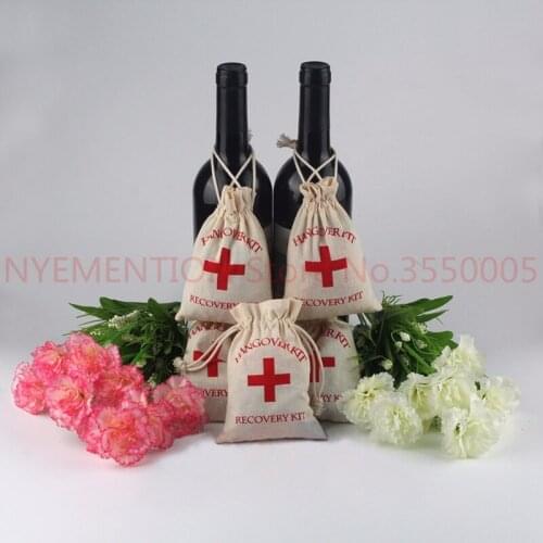 1000pcs Hangover Kit Wedding Souvenirs Holder Bag 4"x6" Cotton Gift First Aid Gift Bags Party Favors For a Holiday Hand Made