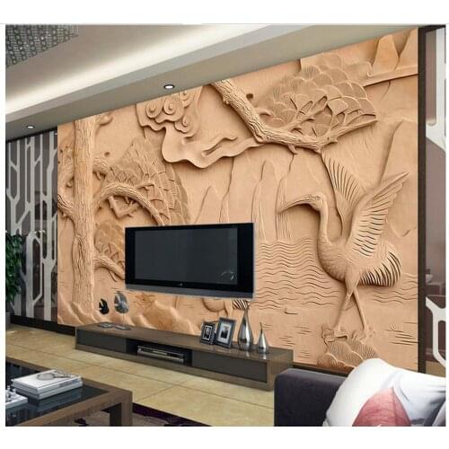 3d wall murals wallpaper Home Decoration Design of TV Backdrop for Woodcarving photo wall murals wallpaper