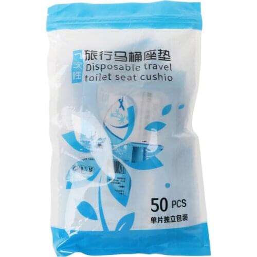 50Pcs/Pack Disposable Toilet Seat Cover Mat Portable Waterproof Safety Toilet Seat Pad For Travel Camping Commuting