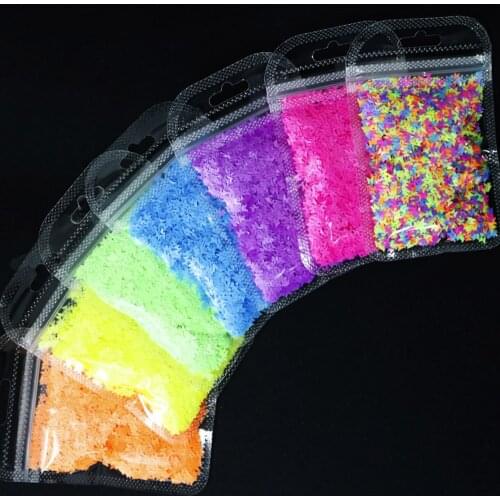 7 Colors Nail Art Glitter Decorations Luminous Butterfly Sequins Nail Paillette Gel Polish Manicure Fluorescence Flakes Ta#096