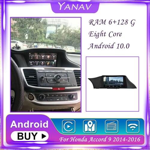 128G Car Radio Android Stereo Receiver For Honda Accord 9 2014-2016 GPS Navigation Video Multimedia MP3 Player with 360 Cameras