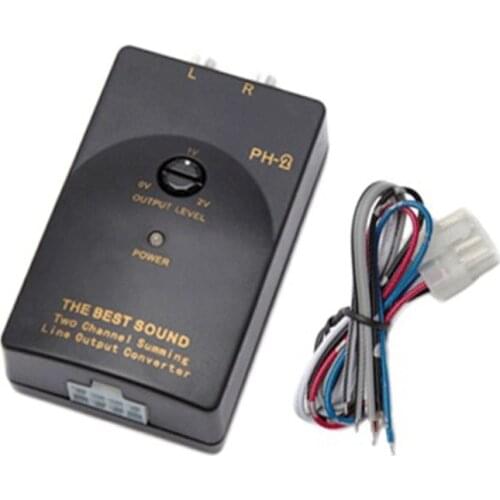 Car Stereo-Audio RCA-Speaker Amplifier High To Low Level Line Output Converter Adapter Wiring Adjustable Auto Part