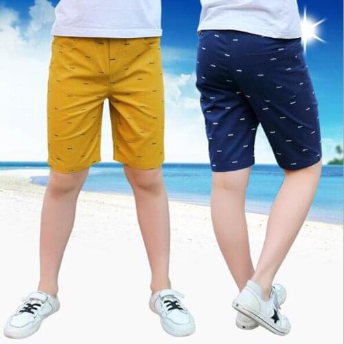 Boys summer pants 3-13T children knee-high pants kids beach wear clothing teenage cotton soft comfortable trousers boys outwear