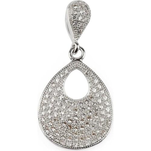 Fleure Esme Luxury Shinning Wedding Jewelry & Accessories christmas pendants for women White Cubic Zirconia Rhodium Plated R3216