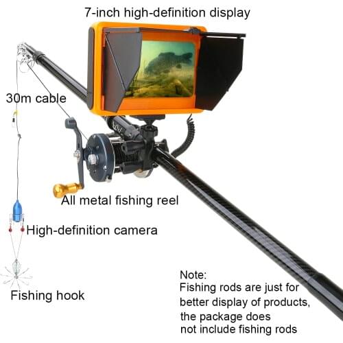 4.3 inch Monitor 30M Fish Finder Underwater Fishing Camera 10PCS Night Vision 195 Degrees Metal Sea wheel Camera For Fishing