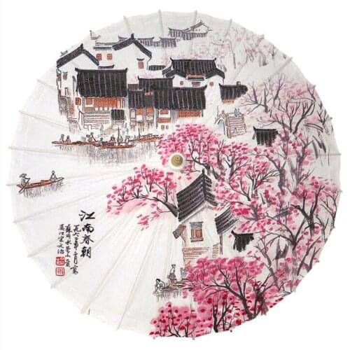 Luzhou City Paper umbrella Traditional Chinese umbrella Chinese folk dance Rainproof 100cm diameter Vintage