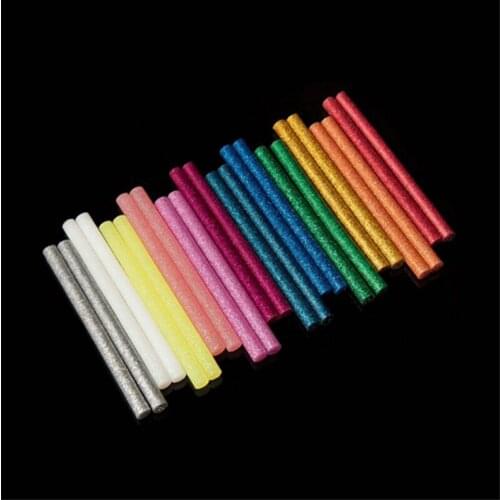20pcs 7x100mm Hot Melt Glue Stick Mix Color Glitter Viscosity DIY Craft Toy Repair Tools