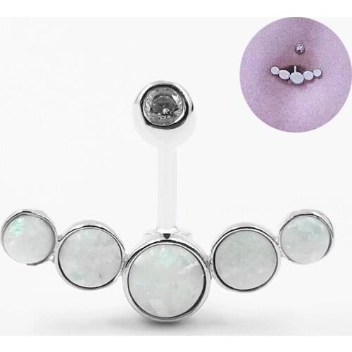 925 sterling silver Belly button ring fashion Opal Navel Piercing Jewellery