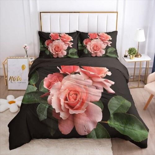 3D Bed Linen Set Flower Designer Duvet Cover Set Bedding Sets Quilt Covers and Pillow cases King Queen Double Size Home Textile
