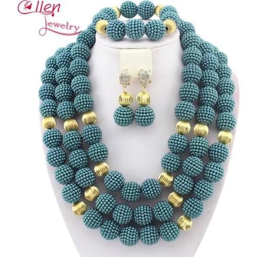 Earrings African Wedding Bridal Jewelry Set Dubai Wedding Beads African Beads Jewelry Set Women Fashion Free Shipping W8513