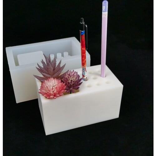 Creative Pen holder Concrete Molds Handmade Pen Holder Planter Mold Silicone Plaster Mould Desk Decoration Cement Clay Mold