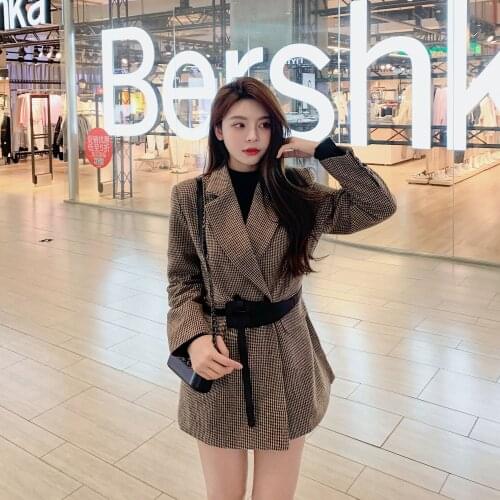 Make spot 976 # South Korea chic lapel plover case restoring ancient ways suit jacket female waist show small suit