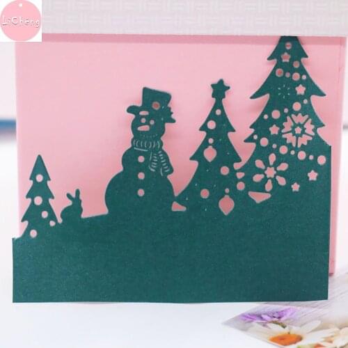 Christmas Forest Snowman Metal Cutting Dies Scrapbooking Album Navidad Cards Making Crafts Embossing Stencil Clean Stamps
