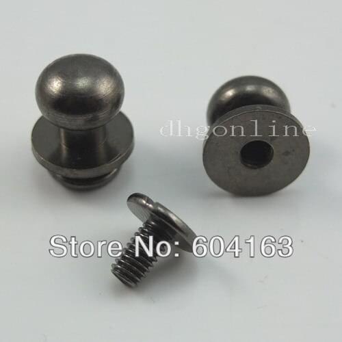 Lot 50 Head Button Stud Screwback spot For Screw Chicago nail 10mm 3/8" Nickle Black