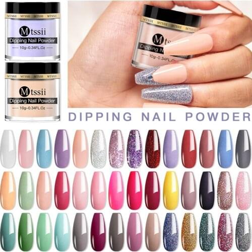 Mtssii Nail Art Neon Dipping Powder Set Acrylic Holographic Nail Dust 60 Colors Glitter Dip Powder Pigment For Manicure Decal