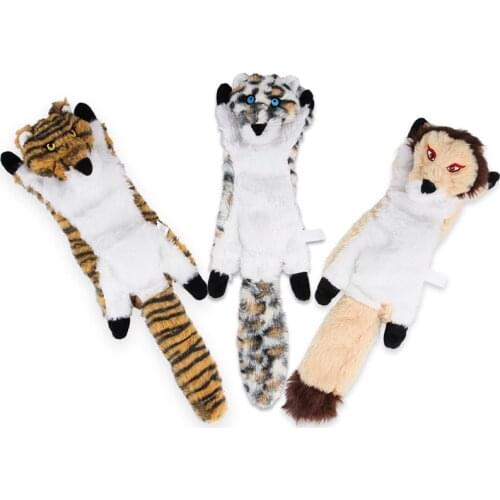 2021 New cute plush toys squeak pet Tiger lion animal plush toy dog chew squeaky whistling involved Leopard dog toys