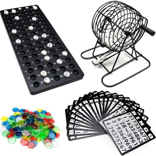 New Traditional Bingo Lotto Lottery Family Game Set - Cage Balls Cards Counters Party Bingo Game Lucky Balls Game For Home Party