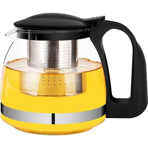 New Heat-resistant glass Teapot 750ml &1250ml Fashion Glass Teapot for Tea Flower with Removable Steel Infuser Filter Tea Kettle