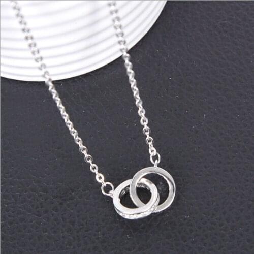 Necklace Fashion Design Double Circle Necklaces For Women Girls Simple Choker Necklace Lovers Gifts