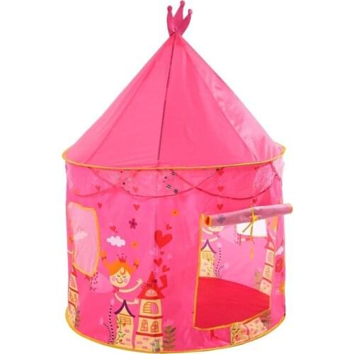 Childrens Tent Toy Pink Indoor Outdoor Princess Castle Folding Cubby Toys Enfant Room Kids Teepee 2 People Playhouse