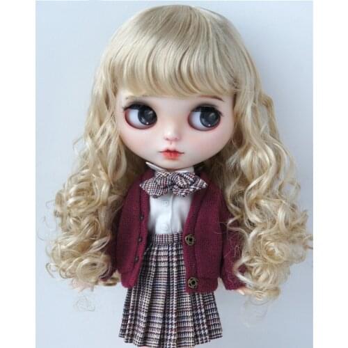JD311 9-10inch 10-11inch Synthetic mohair BJD wigs Long European wave Blyth Doll hair