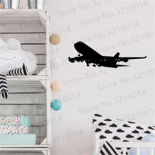 Realistic Aircraft Wall Decals Removable Airplane Vinyl Wall Sticker For Home Kids Room & Living Room Decoration PW592