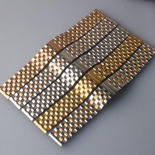 High Quality Watch band 20mm 22mm 24mm Gold Stainless Steel Watchbands BANDS Straps Bracelets two tone matte and polished bands