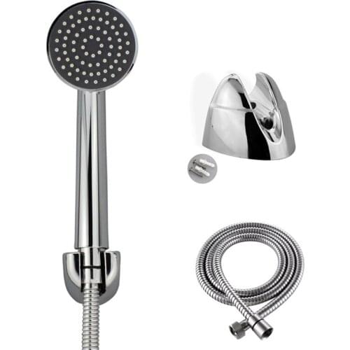 Handheld Water Saving ABS Chrome Shower Head Set Pressurized Hand Shower head & Stainless Steel Hose & Bracket Base zh-hsh002c