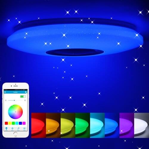Modern RGB LED Ceiling Lights Home Lighting 36W Music Light Bedroom Lamps Smart Ceiling Lamp+Remote Control