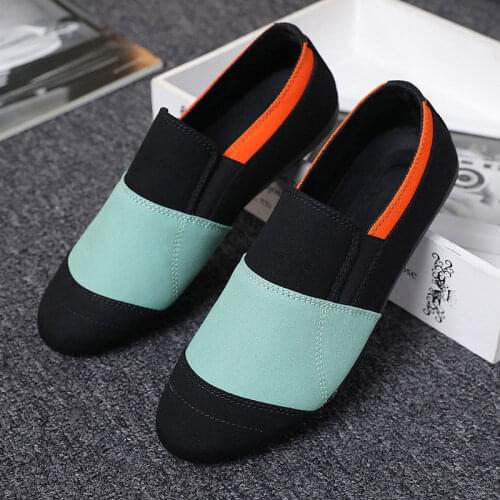 Mens Shoes Casual Canvas Spring Summer Slip-on Unisex Man Fashion Sneakers Flats Breathable Light Black Peas shoes Footwear