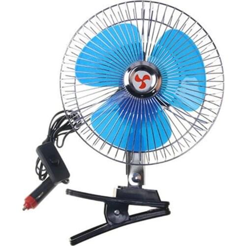12V/24V Mini Electric Auto Car Fan Low Noise Summer Cooling Fan Truck Vehicle Strong Wind Air Cooler Conditioner