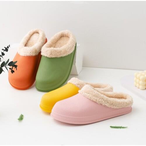 New Fashion 2020 Woman House Slippers EVA Warm Fur Slippers Plush Home Slipper Indoor Floor Shoes for Female Winter Slippers