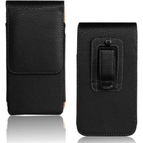 High Quality Black Smooth Lichee Pattern Leather Belt Clip Pouch Case for Fly FS501 Nimbus 3 Drop Shipping