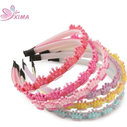 XIMA 1PC Lovely Girls Crown Hairband Plastic Headband Hair Band with Teeth for Kids Gift Hair Accessories