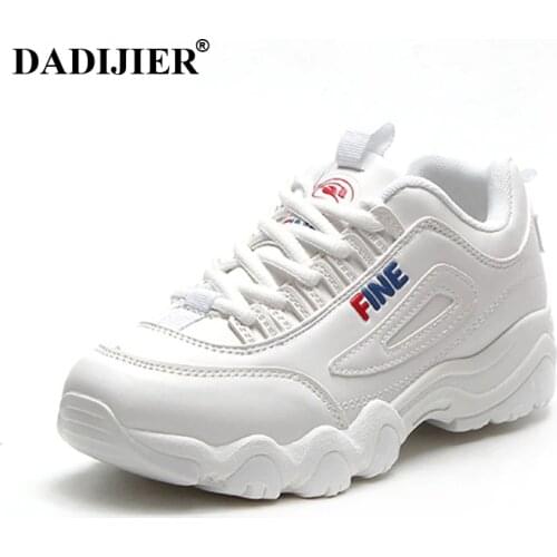 2018 Womens Vulcanize Shoes Lady Casual White Shoes Women Sneaker Leisure Thick Soled Shoes Flat Cross-tied Lace Up ST302