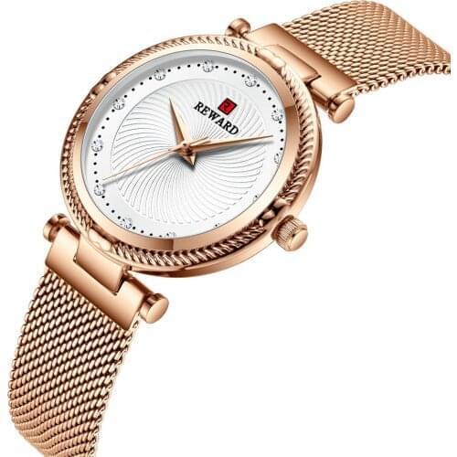Reward Women Watch Fashion 2021 New Quartz Watches Ladies Top Brand Chic Luxury Stainless steel Mesh Wrist Watch Japan Movement