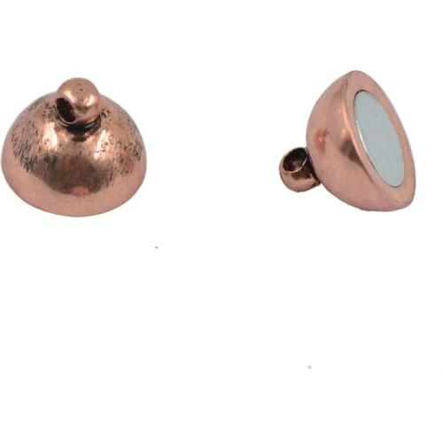 10 Set of 10mm Vintage Copper Two Parts Magnetic Round Clasps DIY Jewelry
