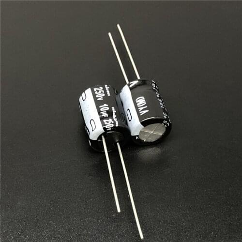 10Pcs/100Pcs 10uF 250V NICHICON VY Series 10x12.5mm Wide Temperature Range 250V10uF Aluminum Electrolytic Capacitor
