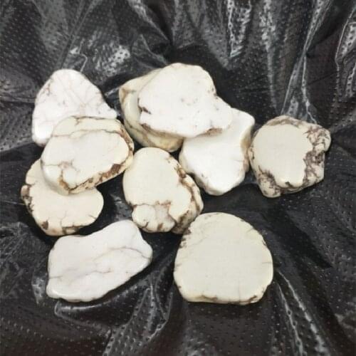 10PCS Nature White Turquoise Chips For Charms Women DIY Jewelry Making Accessories Size 25-30MM Wholesale Free Shipping