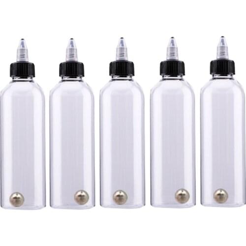 5 Pcs Empty Plastic Ink Bottle with Twist Top Cup Tattoo Accessories 250ml