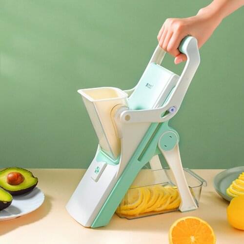 Safe Slice 5 In 1 Vegetable Cutter Slicer Manual Food Chopper Fruit Potato Cucumber Carrot Meat Slicer Shredder
