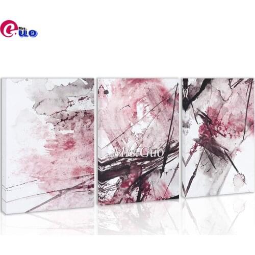 5D DIY Diamond Painting Full Square Diamond Embroidery Picture Triptych Modern Abstract Painting Pink Black And White 3 Pieces