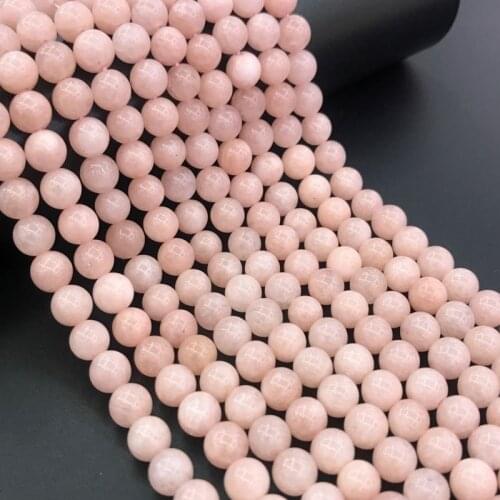 6/8/10/12mm Genuine Natural Brazil Pink Morganite Stone Beads For Jewelry Making Round Loose Beryls Stone Bead DIY Bracelet 15