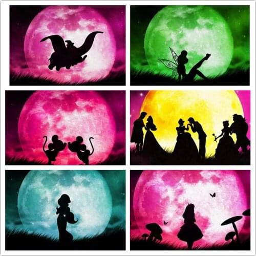 Disney Character Diy Diamond Embroidery Full 5d Diamond Painting Cross Stitch Kits Mosaic Home Decor Moon Shadow