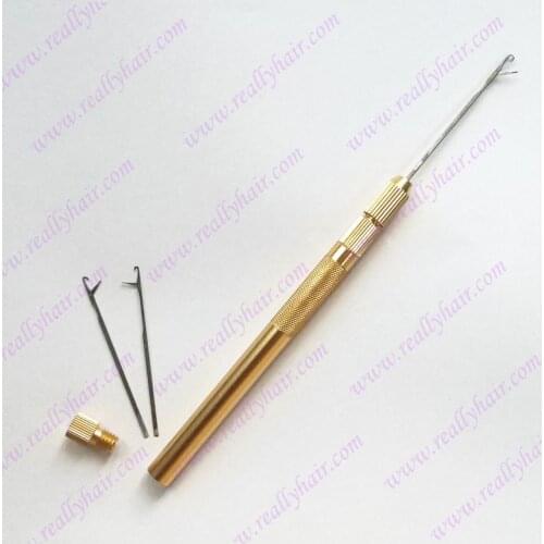 Free shipping 4 pcs Golden wholesale ventilation needles for lace wig,crochet weaving needles for micro loop hair extension