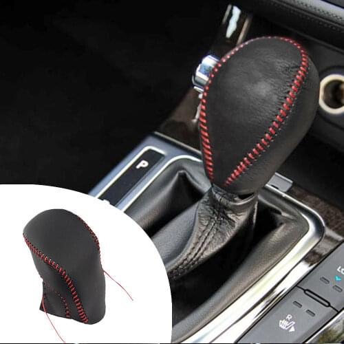 Muchkey Leather Gear Knob Stick Covers AT For KIA Soul 20122013 2014 2015 K5 2010 2011 2012 2013 Non-slip Automatic Shifter