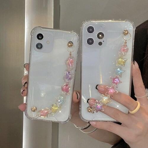 Stars Jelly Wristband Soft Case For Samsung Note 9 Note 20 Cover For Samsung S20 FE S21 S8 S9 S10 Plus Case Soft TPU Clear Cover