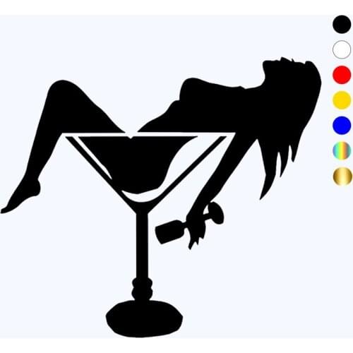CK20330# Die-Cut Vinyl Decal Woman Intoxicated Car Sticker Waterproof Auto Decors on Car Body Bumper Rear Window