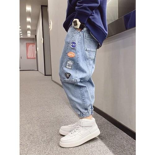 New Kids Pants Girls Toddler Boys Jeans Trousers Children Jeans for Boys Jeans Kids Boy Casual Denim Pants Kids Clothing 4-14Y